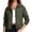 Army Green, variant on NAYTOAO Women's Cropped Utility Jacket, Zip Up Lightweight Outerwear with Flap Pockets