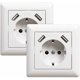 thumbnail image 1 of 2-Pack White USB Wall Outlet with 2 Sockets, Compatible with System 55, Brilliant White Finish, 1 of 4
