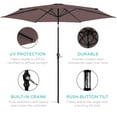 thumbnail image 6 of Best Choice Products 10ft Outdoor Steel Market Patio Umbrella w/ Crank, Tilt Push Button, 6 Ribs - Deep Taupe, 6 of 8