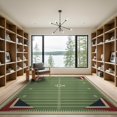 thumbnail image 2 of ODIKA 9'x12' Washable Area Rug Non-Slip, Chair-Friendly Football Field Gridiron Retro Pennant Doormat Door Footaball for Dining Room, Basement, Large Office, 2 of 7