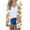 thumbnail image 2 of DDAPJ pyju Womens Lightweight Long Sleeve Cardigans Fall Trendy Cow Print Open Front Cardigan Tops Thin Jackets with Pockets Khaki XXL, 2 of 6