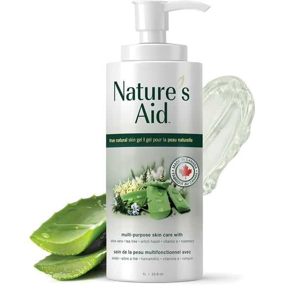 Nature's Aid Gel pour la Peau Original : Formule de Gel pour la Peau Multifonction Primée avec Extrait de Gel d'Aloe Vera - Facteur 3X. Fonctionne après