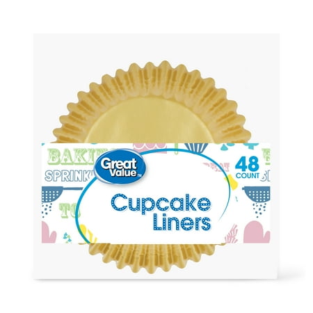 Great Value Cupcake Liners, Gold, 48 Count