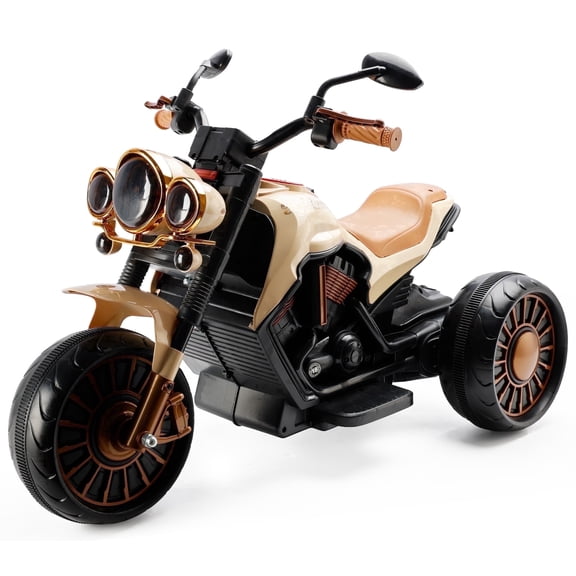 Bruce&Shark Kids Ride On Motorcycle Toy, 3-Wheel Chopper, Dual Drive Battery Powered Motorbike for Kids 1-8 years Boys and Girls