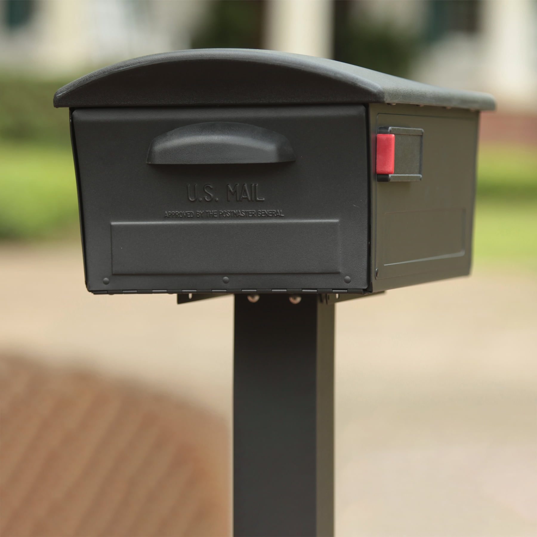Architectural Mailboxes Mailsafe Locking, Plastic, Large, Post-Mount Mailbox in Black