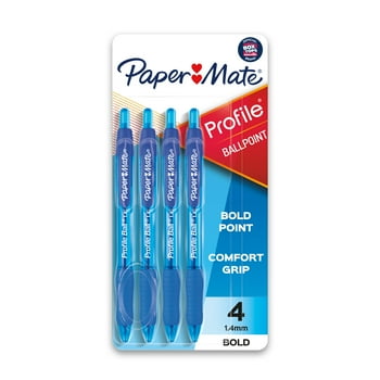Paper Mate Profile Retractable Ballpoint Pen Bold Point 1.4 mm Blue 639118
