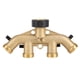 thumbnail image 1 of Válvula de bola de latón de vía, conector de grifo de 4 mangueras de latón de 3/4 pulgadas, divisor de válvula de vía, rendimiento sólido, 1 of 8
