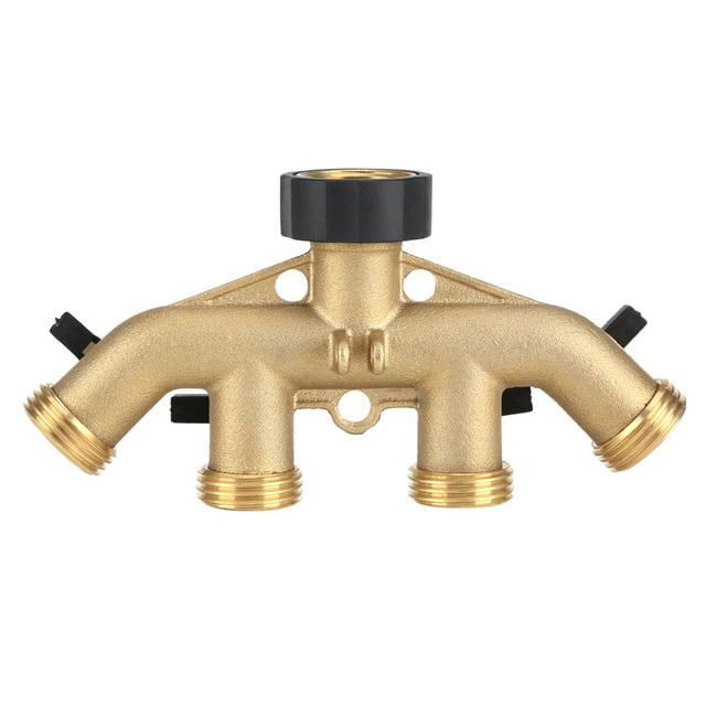 Conectores De Grifo Conmutador De Boquilla Divisora De Tubo De Manguera De 4 Vías De Latón De 3/4 Pulgadas Para Aspersores De Riego De Jardín