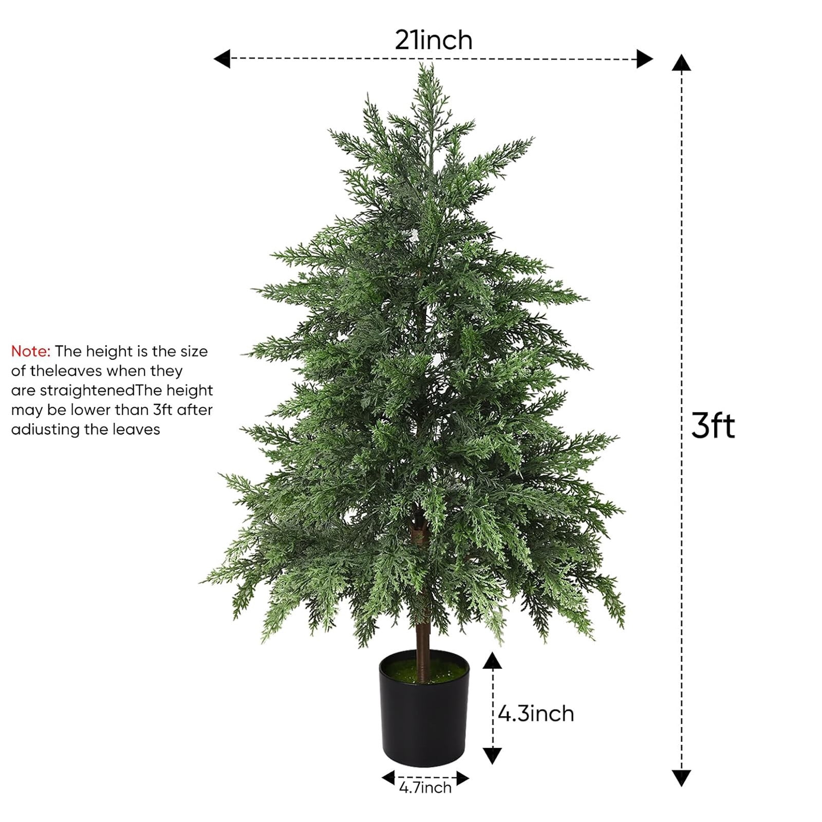 2.95FT Artificial Cedar Topiary Trees for Outdoors Potted Fake Cypress Trees Faux Evergreen Plants for Home Porch Decor