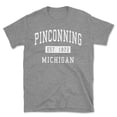 thumbnail image 1 of Pinconning Michigan Classic Established Men's Cotton T-Shirt, 1 of 1