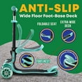 thumbnail image 4 of Kids Scooter – Foldable Seat – LED Wheel Lights Illuminate When Rolling – Children and Toddler 3 Wheel Kick Scooter – Adjustable Handlebar – Indoor and Outdoor- Teal - by Lifemaster, 4 of 7