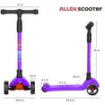 thumbnail image 6 of Allek Kick Scooter B02 with Light-Up Wheels and 4 Adjustable Heights for Children from 3-12yrs (Purple), 6 of 8