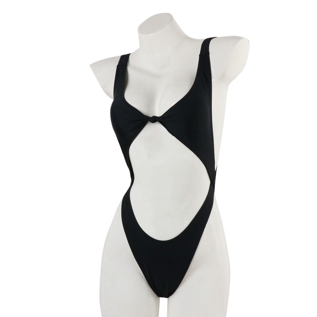 Cut out tie front swimsuit sales