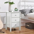 thumbnail image 4 of RONG-3 Nightstand with 3 Drawers, Wooden 3-Drawer Bedside Table with Solid Wood Legs, Bedside Cupboard Storage Organizer for Bedroom Home Office Small Space, Easy Assembly, White, 4 of 5