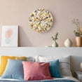 thumbnail image 3 of Wall Clock Orange Floral Clocks PVC Silent Non-Ticking Battery Operated Decorative Watercolor Wildflowers Round Clock for Home Living Room Kitchen Bedroom Office School Wall Decor 10 Inch, 3 of 9