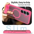 thumbnail image 5 of Dteck Magnetic Case for Samsung Galaxy S25 FE,Shockproof TPU+PC Anti-Slip Compatible with Mag Safe Case Adjustable Kickstand Frosted Translucent Matte Back Cover,Rose, 5 of 6