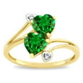 thumbnail image 2 of Star K � 6mm Simulated Emerald Two Double Hearts Bypass Promise Ring, 2 of 9