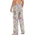 thumbnail image 6 of FREEAMG Purple Lavender Floral Pajama Pants for Men, Men's Separate Bottoms, Comfortable Sleep Lounge Pj Pants, 6 of 7