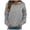 Grey, variant on Zip Up Hoodie Women Fall Winter Relaxed Fit Hooded Long Sleeve Bell One Shoulder Zipper Solid Color Leisure Cotton Hoodies Sweatshirts(Navy,S)