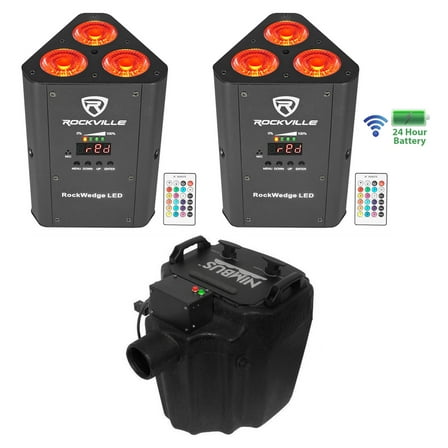 Chauvet DJ Nimbus Plug/Play Dry Ice Fog Machine (2) Wireless DMX Par Lights