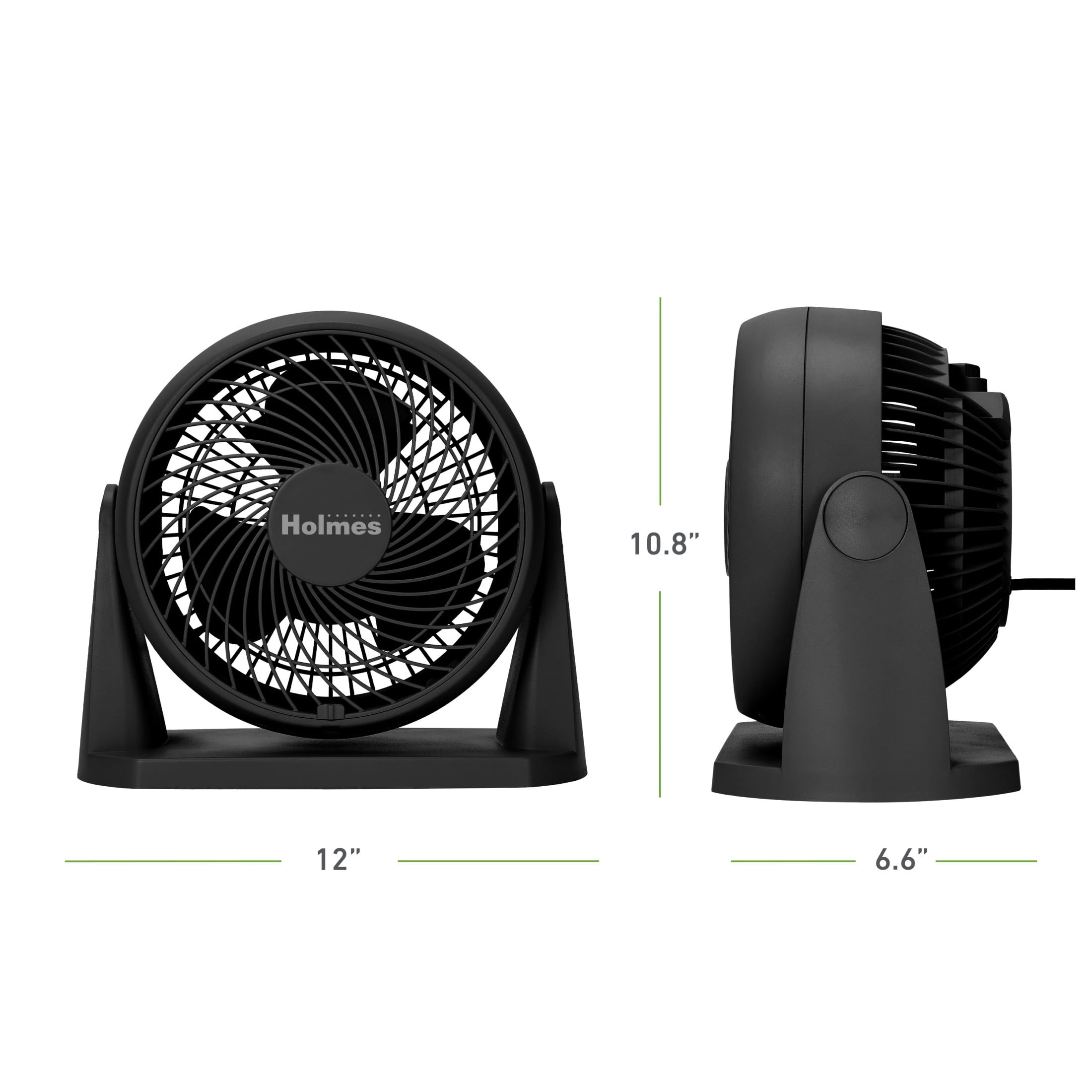 Holmes Blizzard 8 Inch Air Circulator Fan 3 Speed High Velocity Table Desk Fan Black