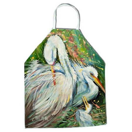 

White Egret In The Rain Apron