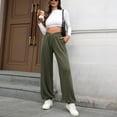 thumbnail image 5 of Gyexs Barrel Sweatpants Women High Elastic Waist Flowy Sweater Pants High Waisted Athletic Joggers with Drawstring, Army Green, Size L, 5 of 8