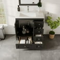 thumbnail image 4 of Eviva Happy 28" x 18" Transitional Espresso Bathroom Vanity with White Carrara Quartz Countertop, 4 of 7