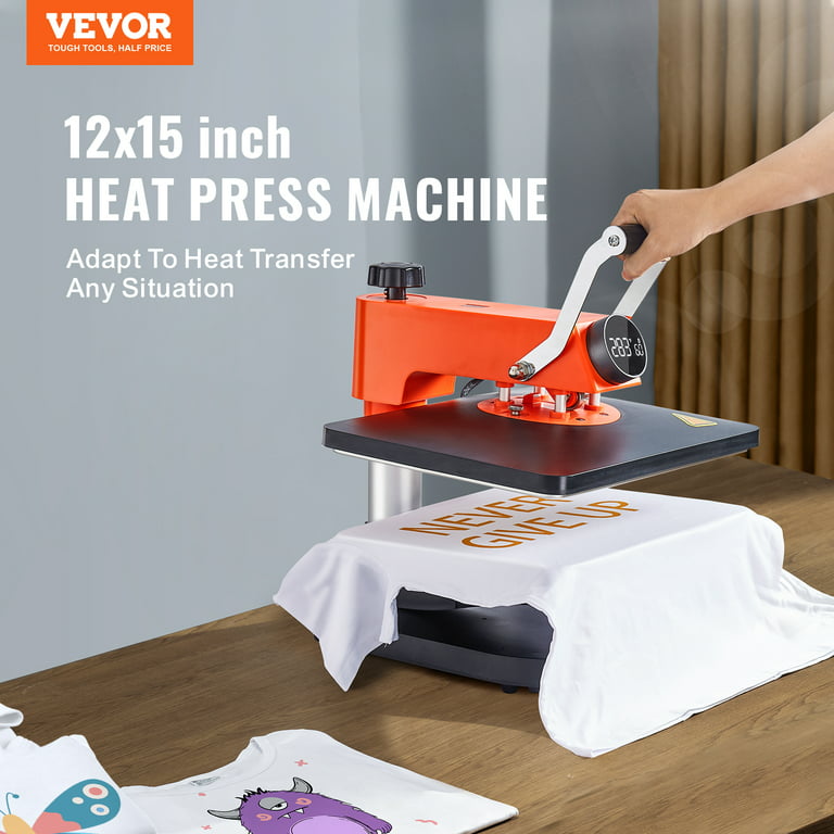 Heat Press, 5 in 1 Heat Press Machine 29x38cm/12x15 inch, 360° Swing Away  Digital T Shirt Pressing Machine, Multifunction Heat Transfer Sublimation