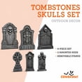 thumbnail image 3 of Tombstones Skulls Decoration Set, Gray, 6 Pieces, Halloween by Way To Celebrate, 3 of 11