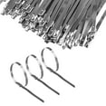 thumbnail image 1 of 100 Pcs 6in Silver Stainless Steel Vent Wrapped Metal Self Locking Cable Ties, 1 of 4
