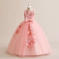 thumbnail image 3 of Flower Girls Tulle Princess Pageant Dress Wedding Bowknot Prom Ball Gown, 4-14Y, 3 of 6
