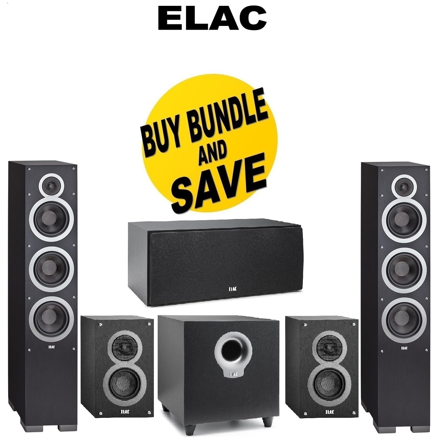 elac s10 debut series 200 watt powered subwoofer