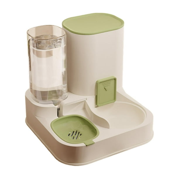 Dispensador automático de agua y comida para gatos, comedero por gravedad para mascotas con cuenco de comida para Rosa S