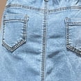 thumbnail image 6 of LYMAYTER 5-14Y ‌‌Young Women Girls Denim Skirt Summer Mid-Length Stretch Waist High-Slit‌, 6 of 8