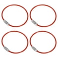 thumbnail image 1 of Unique Bargains 6 Inch Wire Keychain Cable Stainless Steel Key Ring Loop, Red 4 Pack, 1 of 6