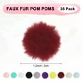 thumbnail image 3 of Uxcell 35-Pack Faux Fur Pom Poms, 1.2 Inch/ 3 cm Soft Fluffy PomPoms Balls Faux Rabbit Fur with Elastic Loop for DIY[Wine Red], 3 of 7