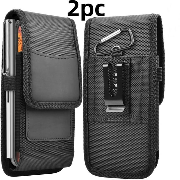 2-Piece Belt Phone Pouch Set, Large Smartphone Holder for Work and Hiking