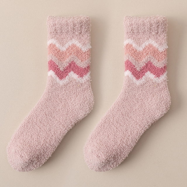 Womens Winter Socks Autumn And Winter Mid Tube Socks Coral Fleece Thickened Warm Stockings