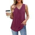 thumbnail image 3 of Aueoeo Sleeveless Tank Top for Women Summer Top Classic Tunic Tee Shirts Casual Vests Loose Fits Fashion Outfits, 3 of 8