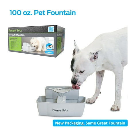 2 pk Premier Pet 100 oz. Pet Fountain - Automatic Water Fountain for Dogs and Cats