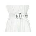 thumbnail image 4 of INSPIRE CHIC Women's Grommet Clear Transparent Pin Buckle Wide Waist Belts 75-95cm/29.53-37.40" Silver Round Buckle, 4 of 4