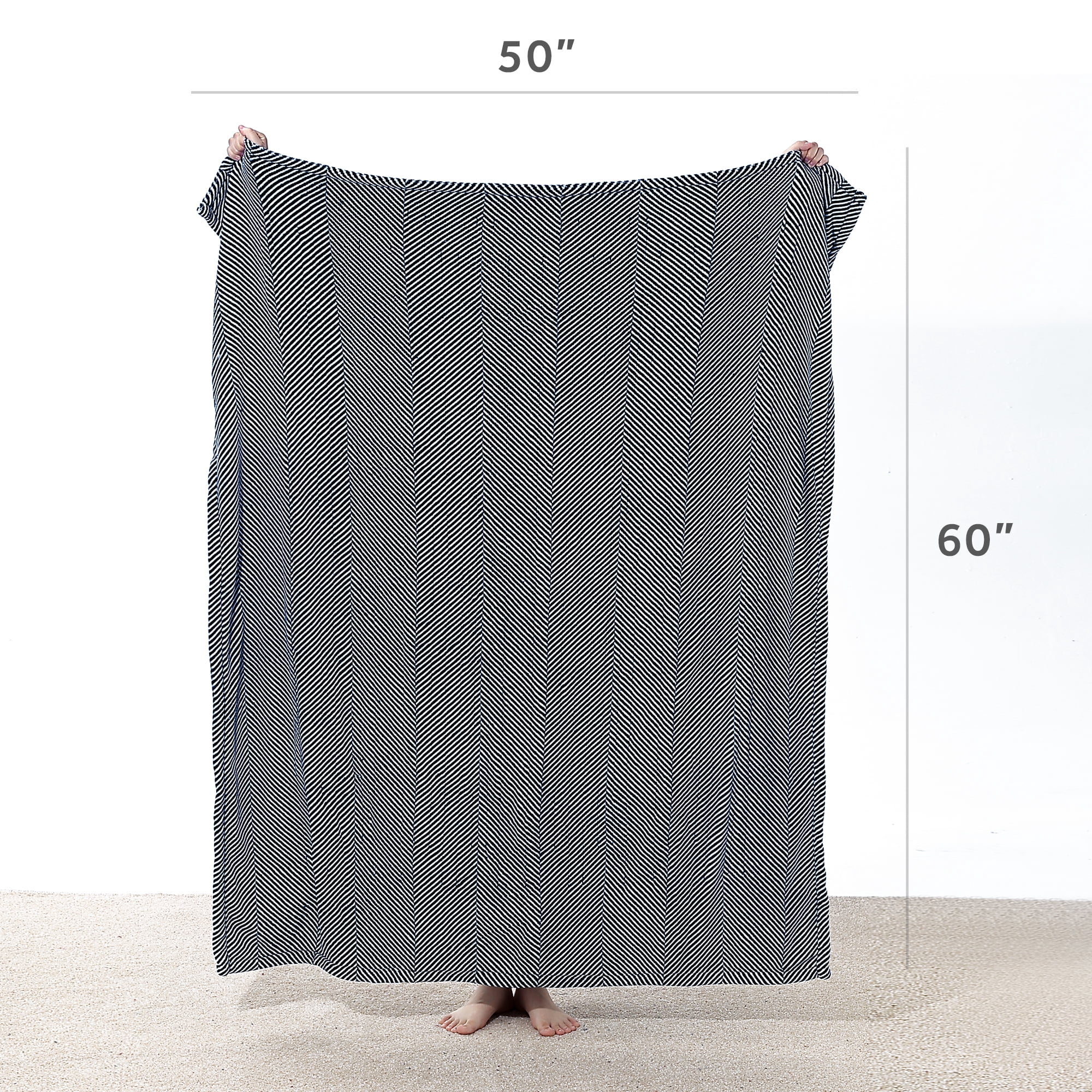 Sunbeam Herringbone Heated Throw