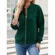 thumbnail image 5 of Suéter Tipo Cárdigan con Cremallera para Mujer, Sudadera con Capucha, Chaqueta de Larga, Conjuntos de Cuello Redondo, Abrigo Informal. Verde Oscuro L, 5 of 10