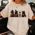 thumbnail image 3 of Black Cats Halloween Shirt, Cute Spooky Cat Crew Costume Graphic Tee, Ghost Pumpkin Spooky Season Gift for Cat Mom, Unisex, 3 of 10
