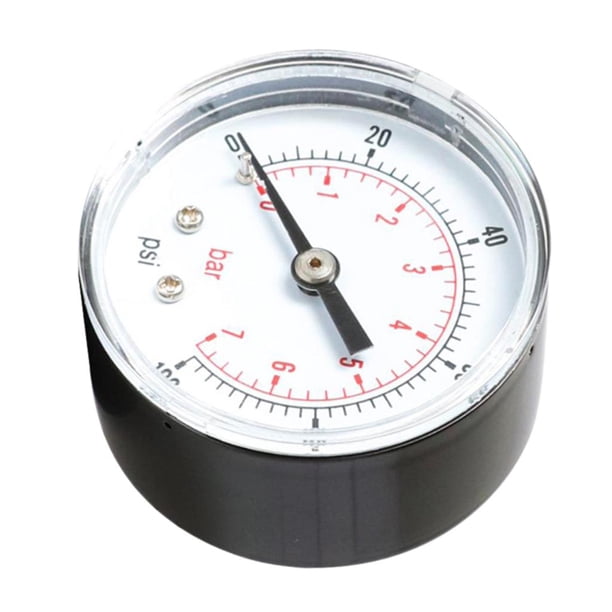 Manómetro de aire comprimido 1/8 BSPT, manómetro radial para agua-aire-aceite 0-100psi 0-7bar Baoblaze Manómetro de presión de aire del compresor