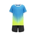 thumbnail image 3 of Vornjynx Boys Outfit Sets 2 Piece Quick Dry Crew Neck T-Shirt and Shorts Summer Gym Sports Activewear Blue Size 12, 3 of 9