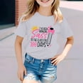 thumbnail image 2 of GDREDA Hauts pour Filles Mode Décontractée Imprimé Col Rond Manches Courtes T-Shirt Gris Clair, 6-7 Ans, 2 of 4