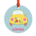 thumbnail image 1 of Koyal Wholesale Personalized  Metal Christmas Ornament, Hippie 1970s VW Yellow Bug, 1-Pack, 1 of 3