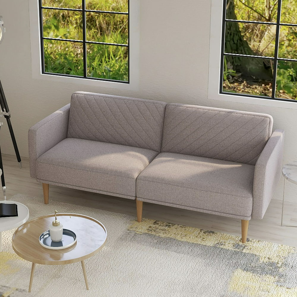 Convertible Folding Futon Sofa Bed, URHOMEPRO Mid Century Modern Fabric